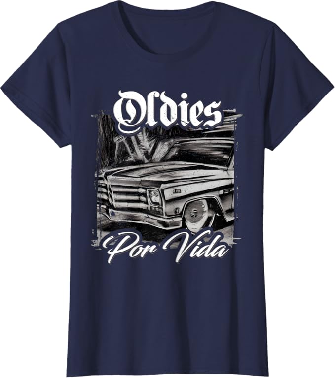 Oldies Por Vida Vintage Car Lowrider - Mexican Chicano Women T-Shirt