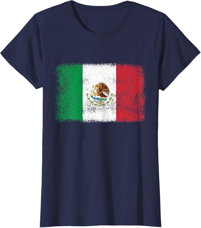 Retro Mexico Flag Women T-Shirt - Mexican Bandera Pride Camiseta