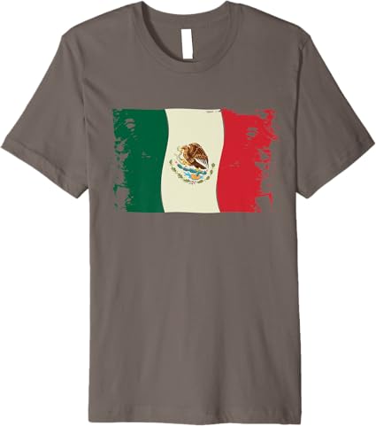 Premium Vintage Mexico Flag Men T-Shirt - Bandera Mexicana Camiseta