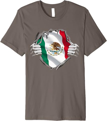Mexican Superhero Men T-Shirt | Mexico Flag Bandera Mexicana Pride Premium Tee