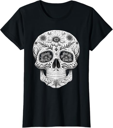 Dia De Los Muertos Mexican Skull Art Women T-Shirt – Halloween & Day of the Dead Apparel