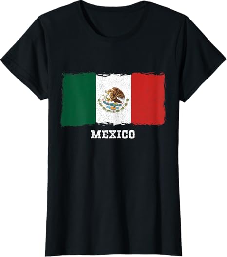 Vintage Mexico Flag Women T-Shirt | Retro Bandera Mexicana Shirt