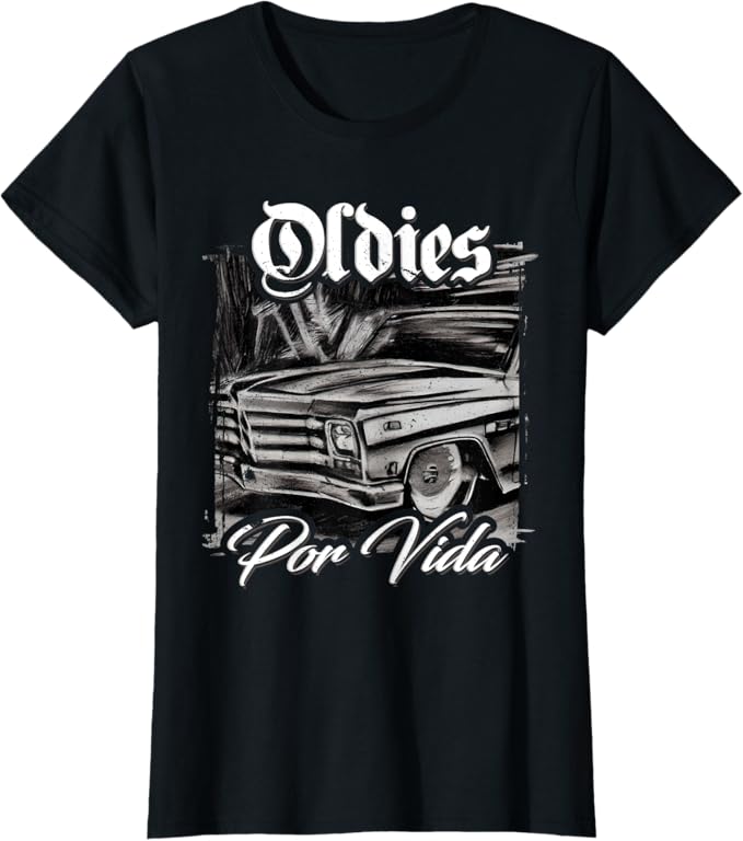 Oldies Por Vida Vintage Car Lowrider - Mexican Chicano Women T-Shirt
