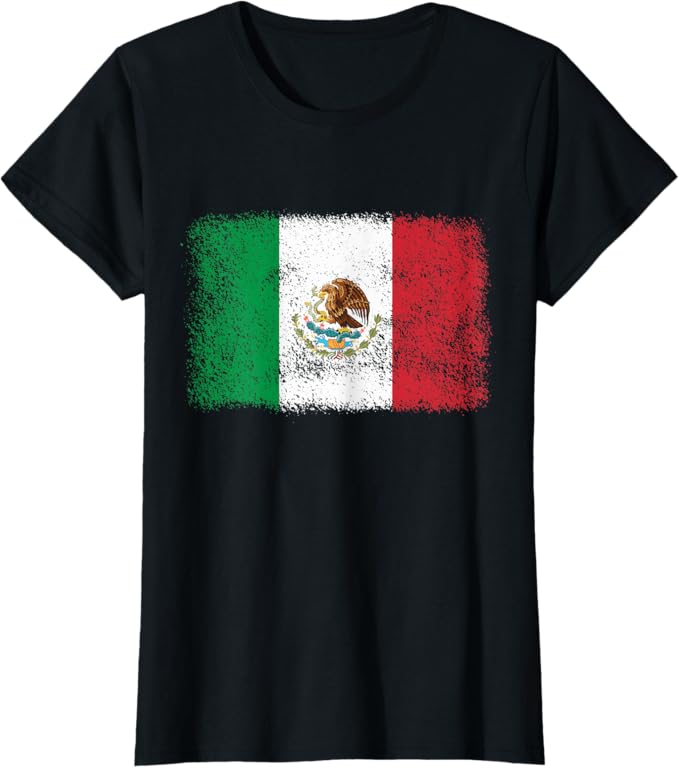 Retro Mexico Flag Women T-Shirt - Mexican Bandera Pride Camiseta