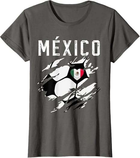 Mexico Retro Vintage Soccer Women T-Shirt with Mexican Flag Heart - Perfect for Fans