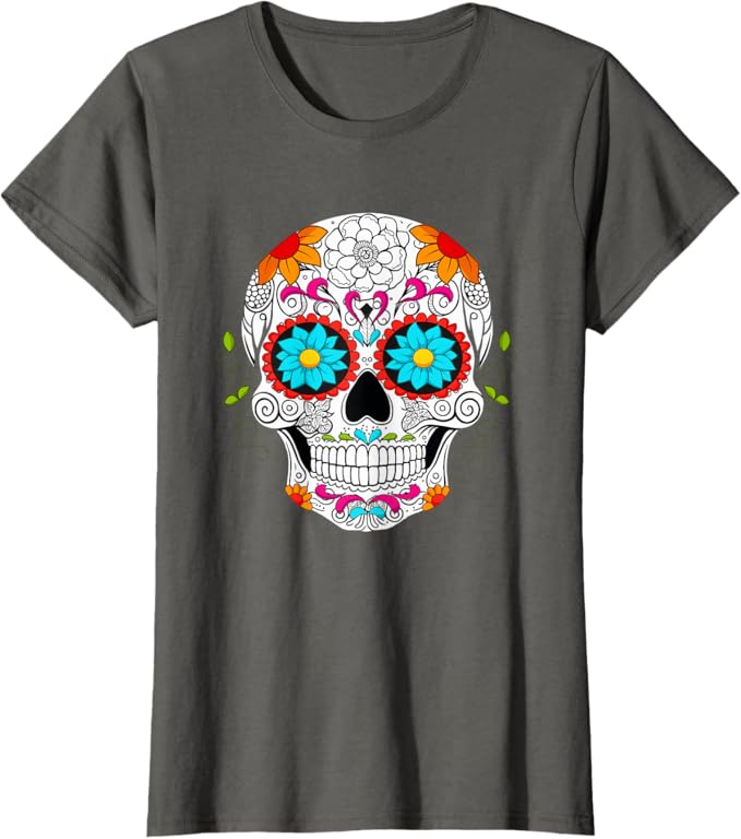 Colorful Calaveras de Azúcar Mexican Día de los Muertos Women T-Shirt