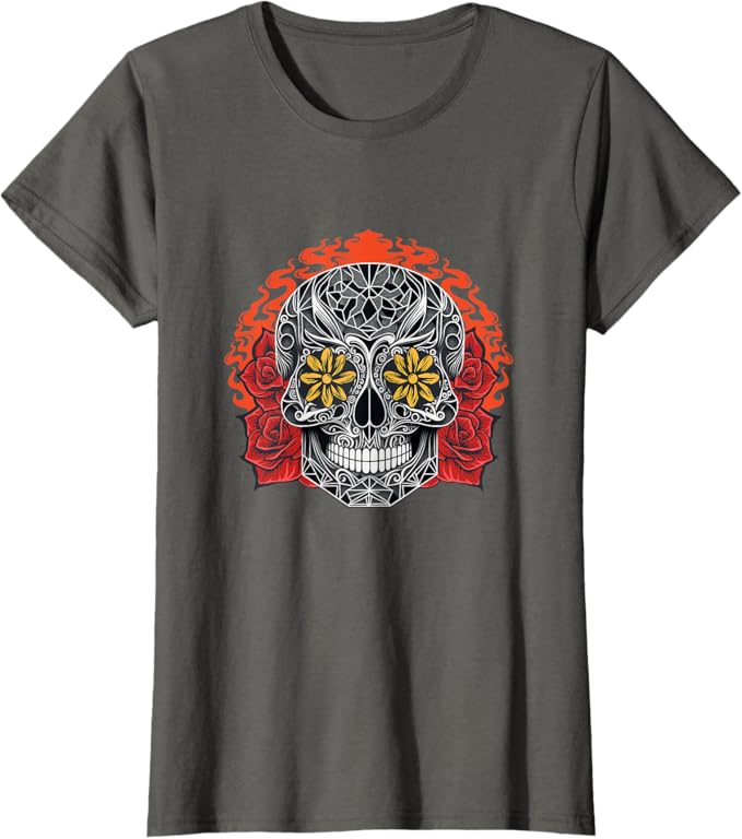 Day of the Dead Sugar Skull Calaveras Women T-Shirt - Mexican Holiday Apparel