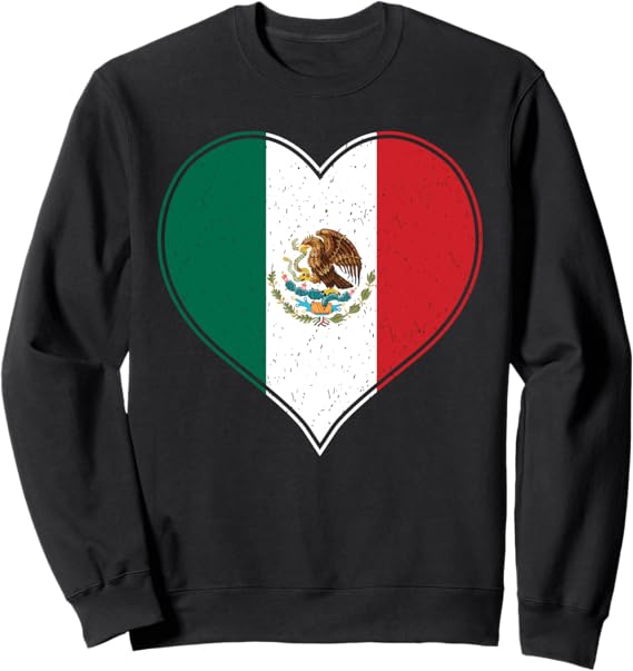 Corazón Mexicano Mexican Flag T-Shirt & Sweatshirt - Bandera de México Apparel