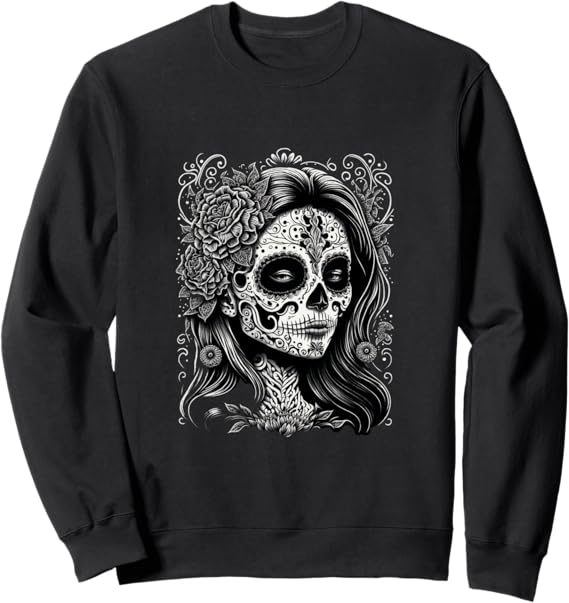 Dia de los Muertos Catrina Calaveras Mexico Holiday Sweatshirt