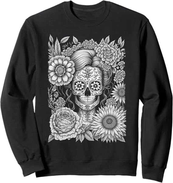 Spooky Calaveras Catrina Mexican Day of the Dead Sweatshirt