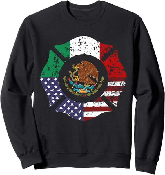 USA Mexico American Mexican Flag Escudo Nacional de México Sweatshirt