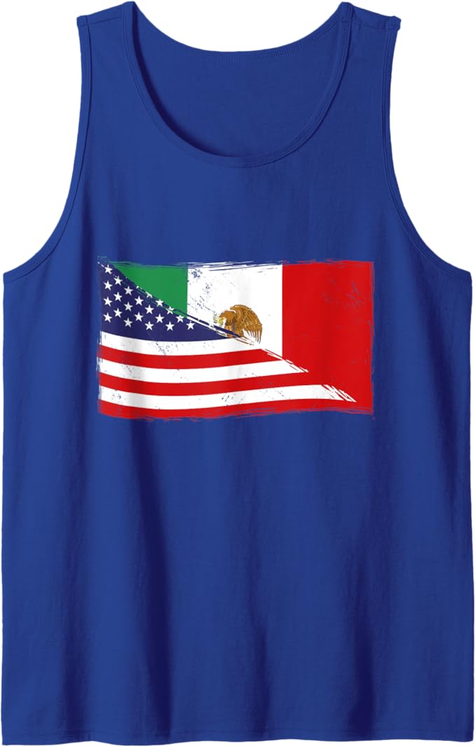 USA Mexico Chicano Men Tank Top | American & Mexican Heritage Flag Design