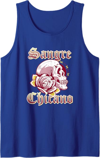 Vintage Retro Mexican Skull Tank Top for Men - Sangre Chicano Design