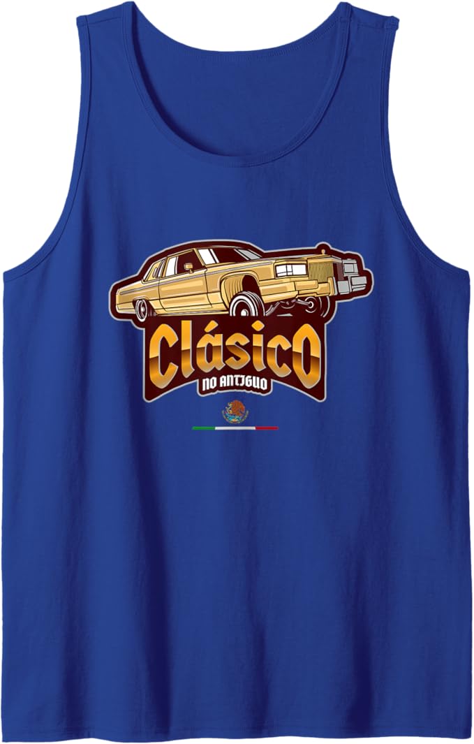 Clásico No Antiguo Lowrider Mexican Chicano Hombre Men Tank Top: Vintage Style, Chicano Culture