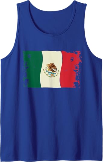 Vintage Mexico Flag Men Tank Top | Bandera Mexicana Camiseta | Retro Mexican Apparel