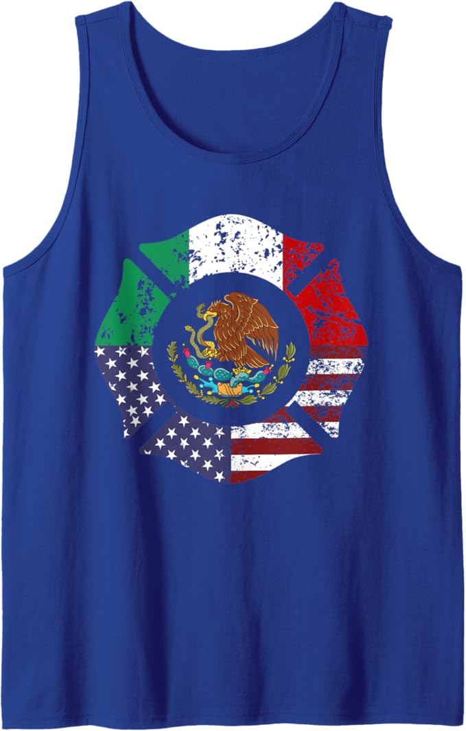 USA American Mexico Mexican Flag Escudo Nacional de México Men Tank Top - Stylish Apparel for Patriotism