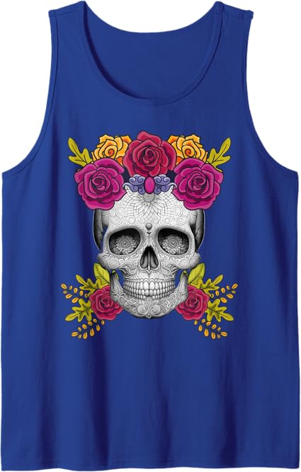 Mexican Day of the Dead Sugar Skull Men Tank Top | Dia de los Muertos Apparel