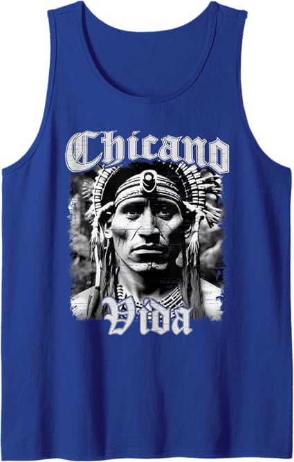 Chicano Vida Vintage Aztec Mexican Men Tank Top - Native American-Inspired Apparel