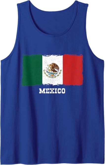 Vintage Mexico Flag Men Tank Top | Retro Bandera Mexicana Apparel