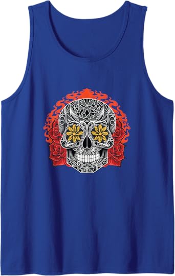 Day of the Dead Sugar Skull Calaveras Men Tank Top | Mexico Holiday Apparel