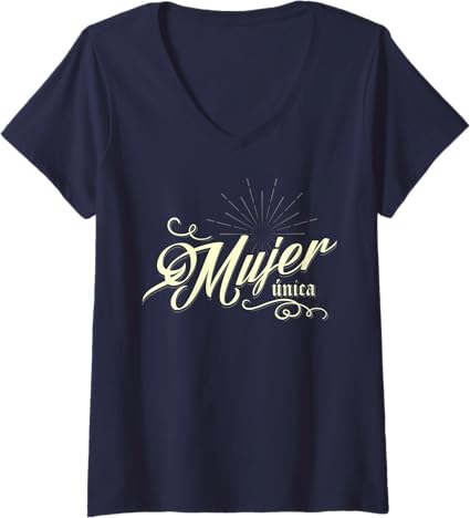 Women's Mujer Única Mexican V-Neck T-Shirt for International Women's Day or Mother's Day