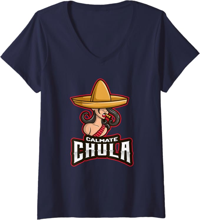 Women's Chicano Vida Vintage Aztec Native American Mexican V-Neck Women T-Shirt