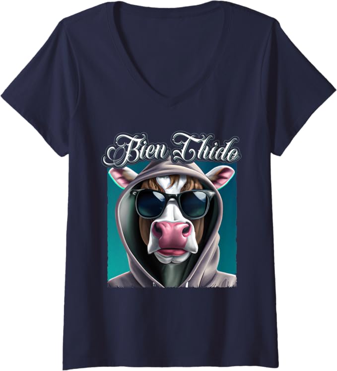 Women's Bien Chido Funny Latino Mexican Slang Chicano Quote V-Neck Women T-Shirt