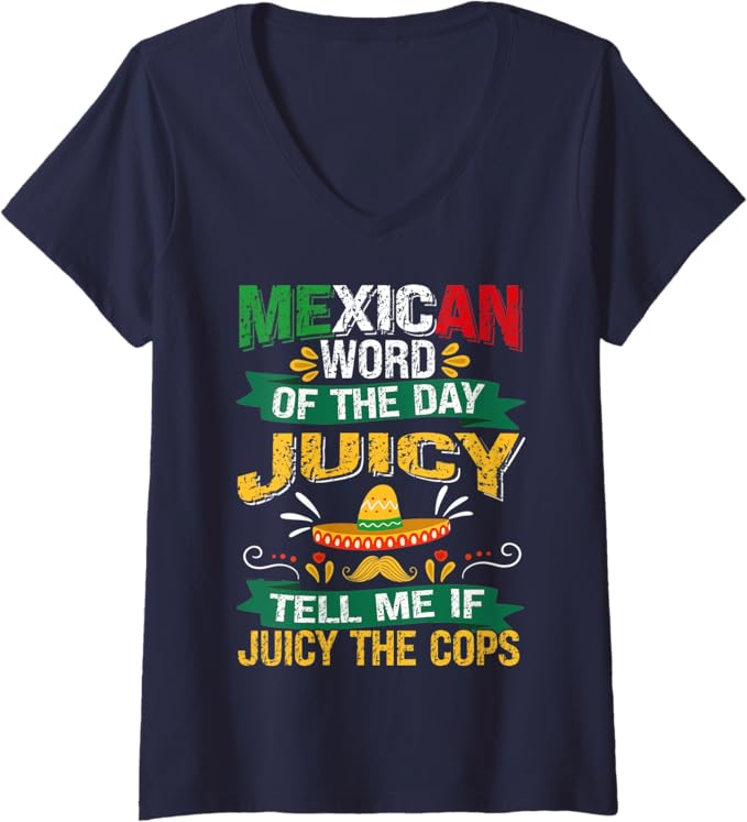 Womens Mexican Cinco De Mayo Party V-Neck T-Shirt