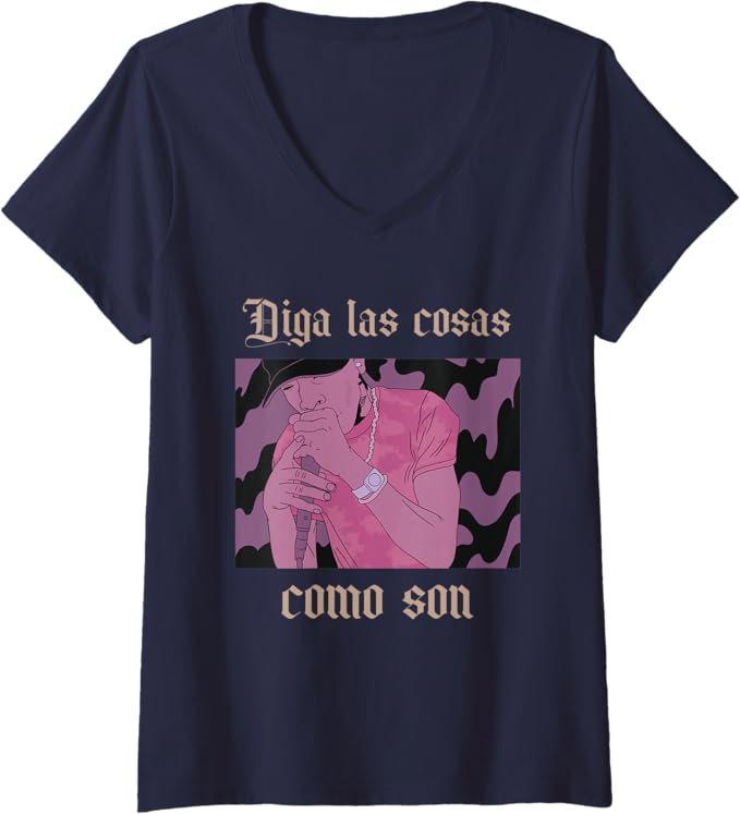 Women's Diga Las Cosas Como Son Latino Chicano Hip Hop V-Neck Women T-Shirt