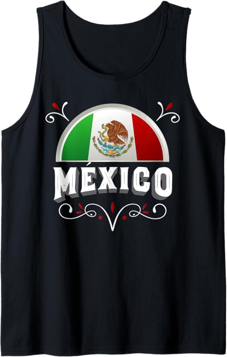 Mexico Flag Men Tank Top with Mexico Lettering – Mexican Bandera Design