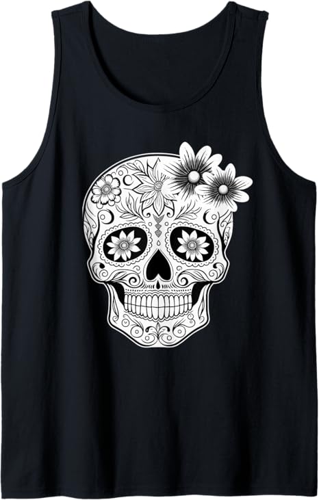 Dia De Los Muertos Mexican Skull Calaveras Men Tank Top – Vibrant Day of the Dead Apparel