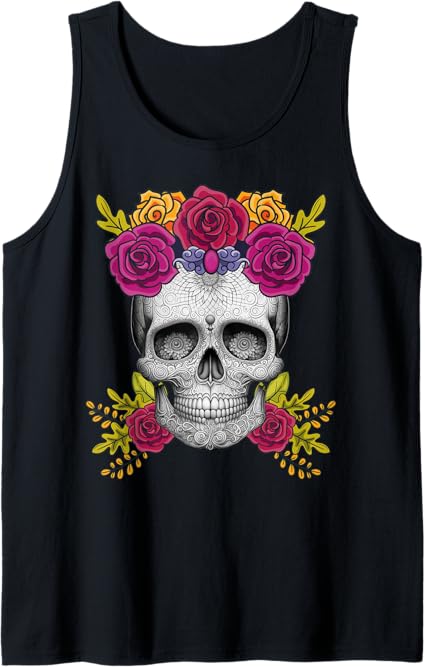 Mexican Day of the Dead Sugar Skull Men Tank Top | Dia de los Muertos Apparel