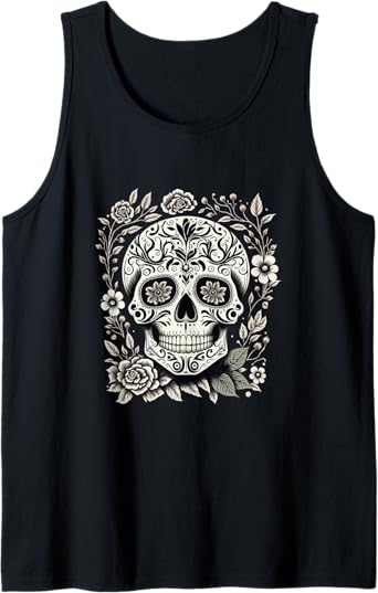 Dia De Los Muertos Sugar Skull Men Tank Top – Mexico Holiday Shirt for Celebration
