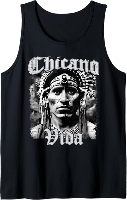 Chicano Vida Vintage Aztec Mexican Men Tank Top - Native American-Inspired Apparel