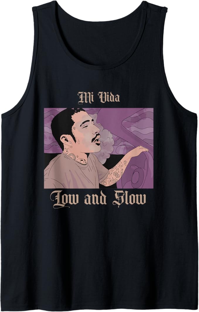 Mi Vida Low And Slow Men Tank Top - Mexican Lowrider Hombre Chicano Design
