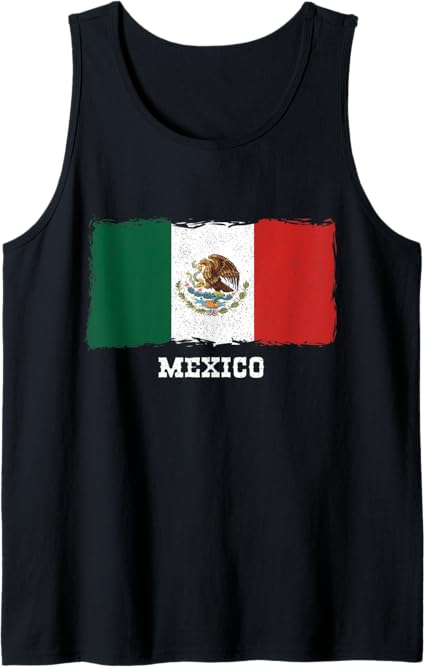 Vintage Mexico Flag Men Tank Top | Retro Bandera Mexicana Apparel