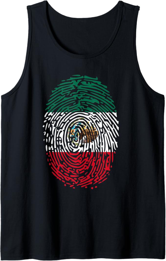 Mexico DNA Flag Men Tank Top - Vintage Mexican Flag Pride Design
