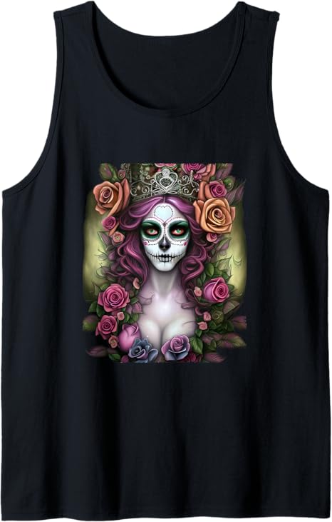 Mexico Dia de los Muertos Calaveras Catrina Day of the Dead Men Tank Top - Unique Skull Shirt for Halloween