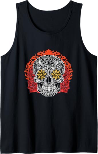 Day of the Dead Sugar Skull Calaveras Men Tank Top | Mexico Holiday Apparel