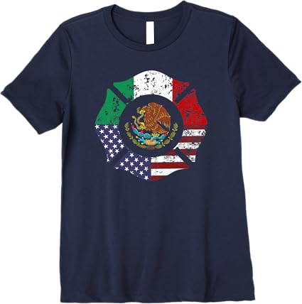 USA American Mexico Mexican Flag Escudo Nacional de México Premium Women T-Shirt - Patriotic Tee for Americans & Mexicans