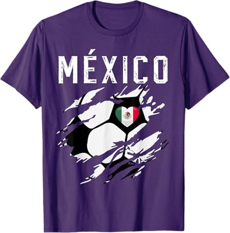 Mexico Retro Vintage Soccer Men T-Shirt with Mexican Flag Heart - Perfect for Fans