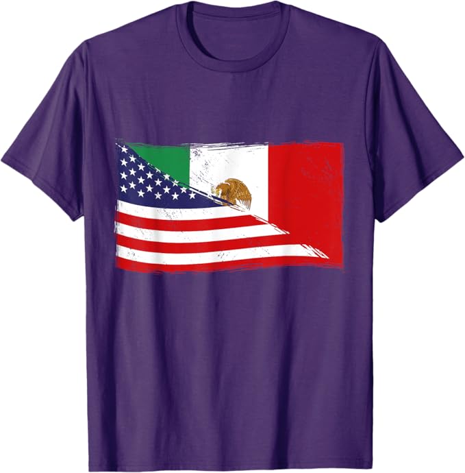 American Mexican Heritage Flag Men T-Shirt | USA Mexico Chicano Pride Shirt