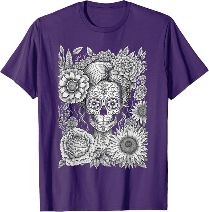 Creepy Calaveras Catrina Men T-Shirt - Mexican Day of the Dead Holiday Shirt