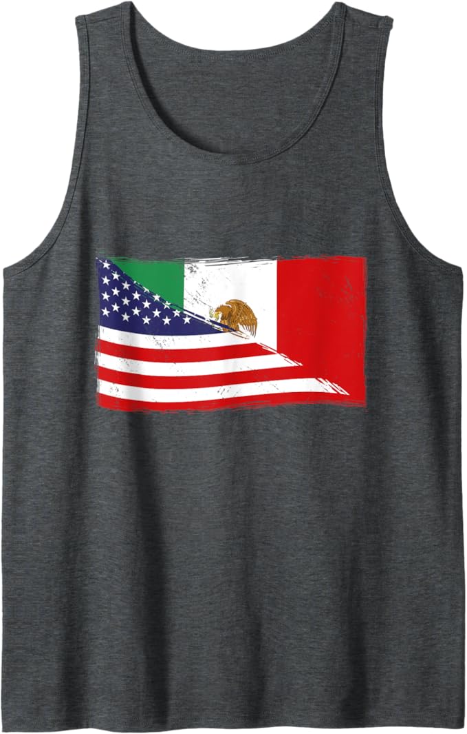 USA Mexico Chicano Men Tank Top | American & Mexican Heritage Flag Design