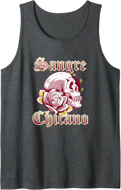 Vintage Retro Mexican Skull Tank Top for Men - Sangre Chicano Design