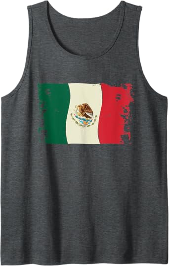 Vintage Mexico Flag Men Tank Top | Bandera Mexicana Camiseta | Retro Mexican Apparel