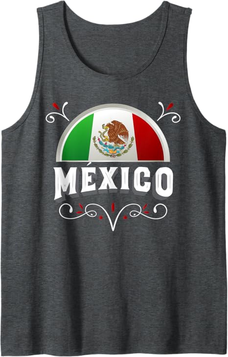 Mexico Flag Men Tank Top with Mexico Lettering – Mexican Bandera Design