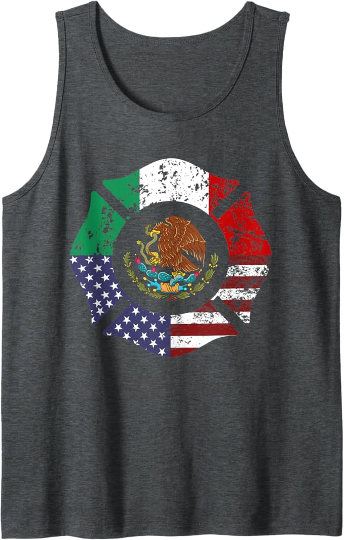 USA American Mexico Mexican Flag Escudo Nacional de México Men Tank Top - Stylish Apparel for Patriotism