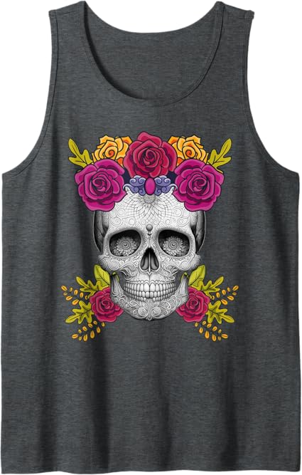 Mexican Day of the Dead Sugar Skull Men Tank Top | Dia de los Muertos Apparel