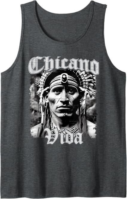 Chicano Vida Vintage Aztec Mexican Men Tank Top - Native American-Inspired Apparel